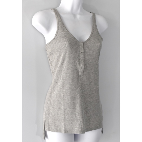 ATM WOMEN NWT $245 SPARKLE WRESTLER HENLEY GREY/GOLD TANK. SIZE S - Picture 3 of 11